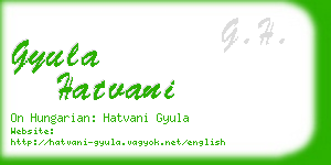 gyula hatvani business card